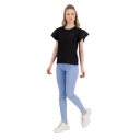 T-shirt femme manches courtes avec volant et broderie