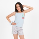 Ensemble fille bretelle et short PEACE