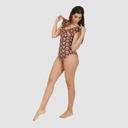 Maillot de bain femme avec volant imprimé retro