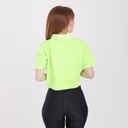 Polo crop femme fluo