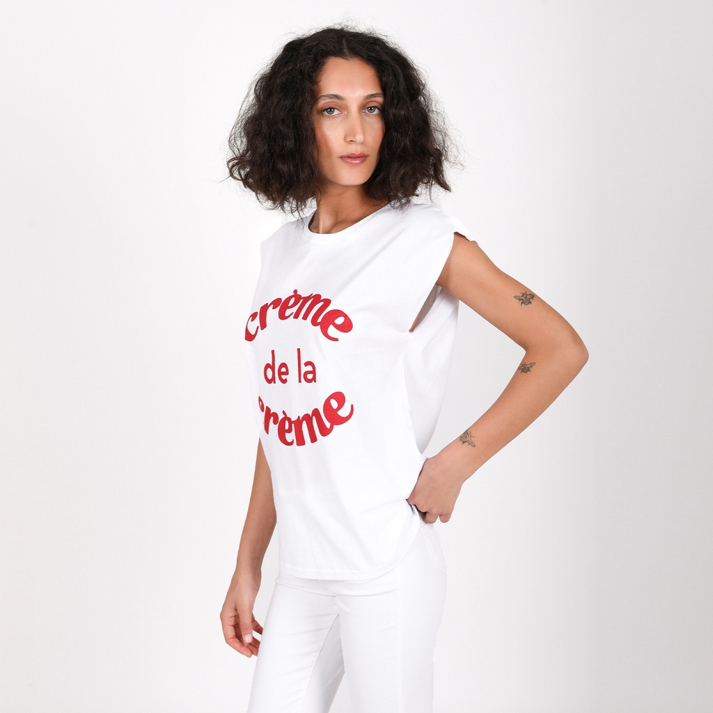 T-shirt femme sans manche CRÈME DE LA CRÈME
