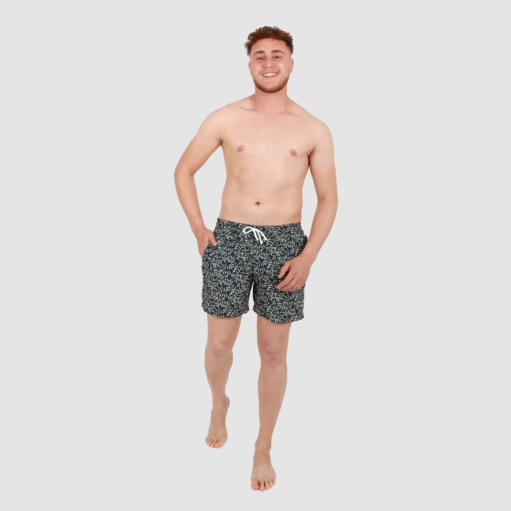 Short de bain homme court imprimé feuille de palmier