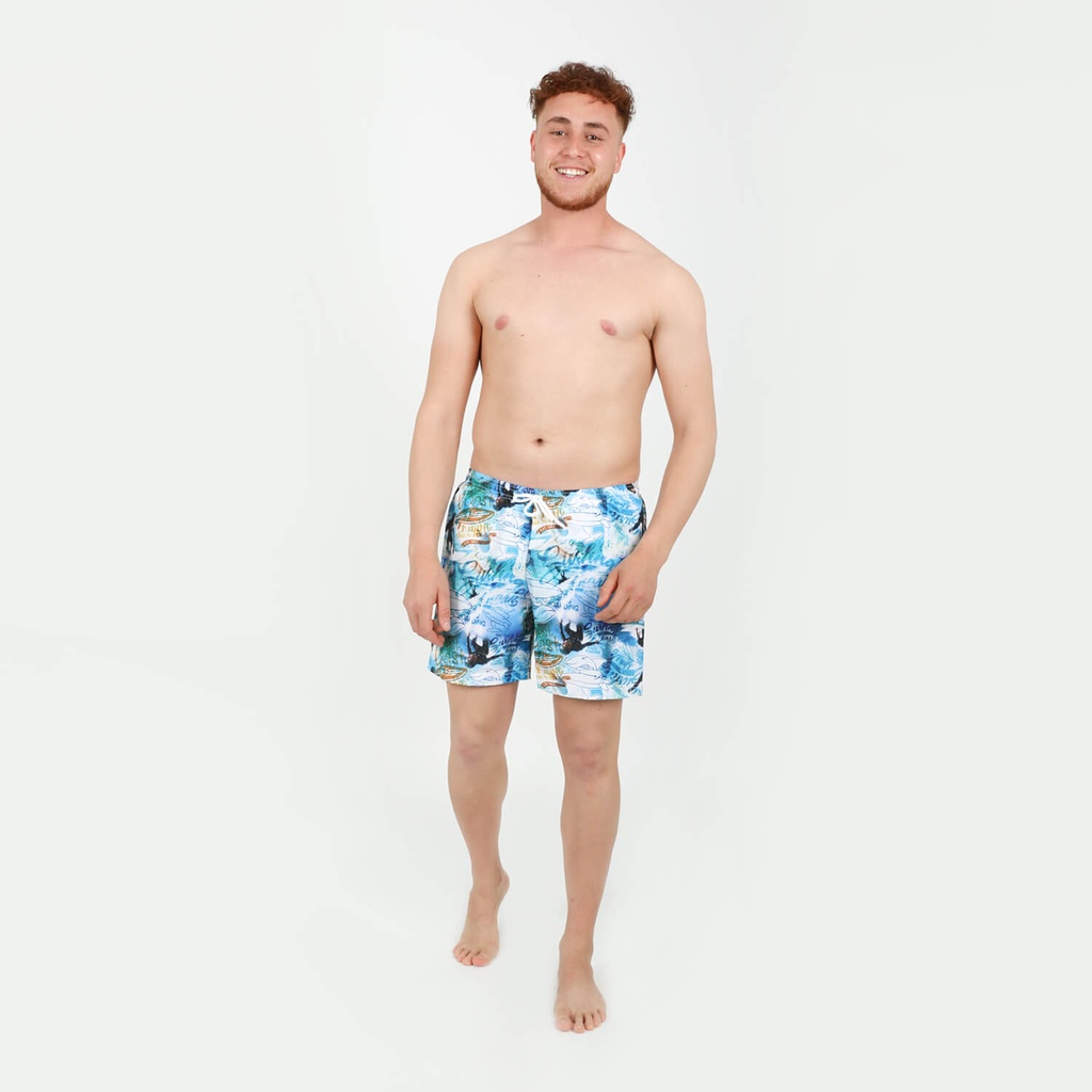 Short de bain homme court imprimé SURF WEST COAST