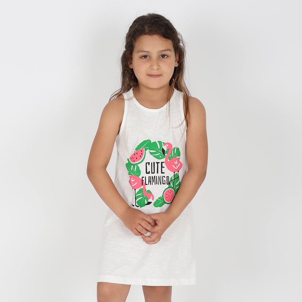 Robe de plage fille flammée CUTE FLAMINGO