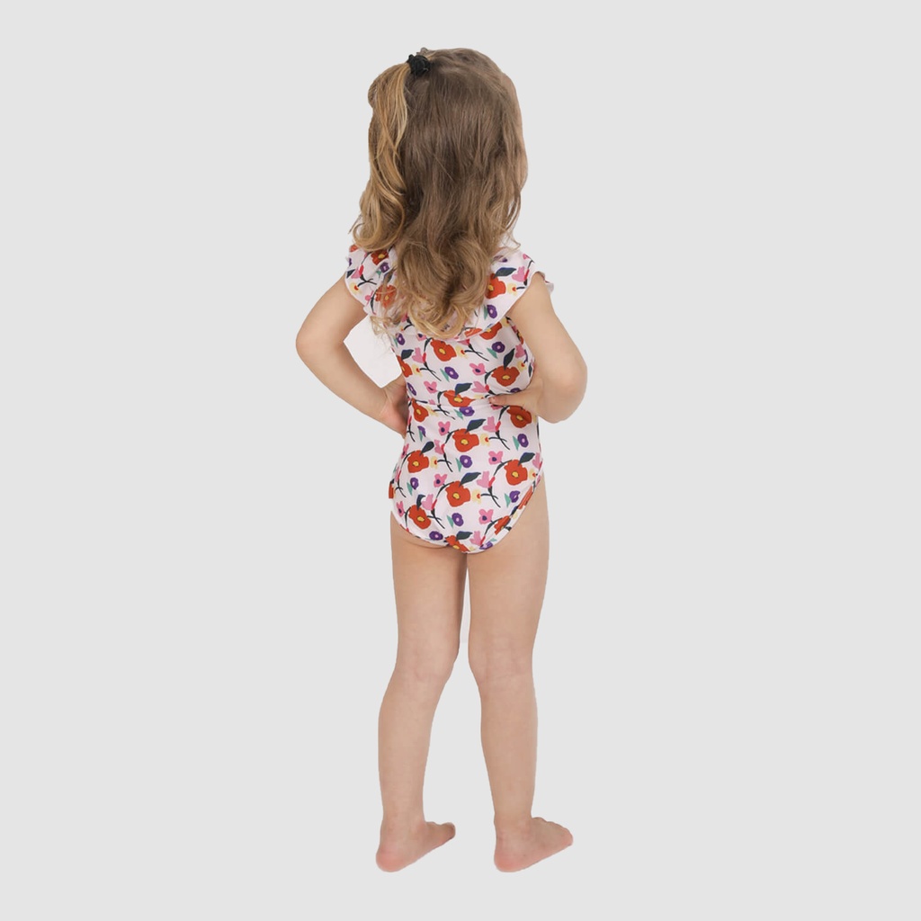 Maillot bébé avec volant imprimé fleur