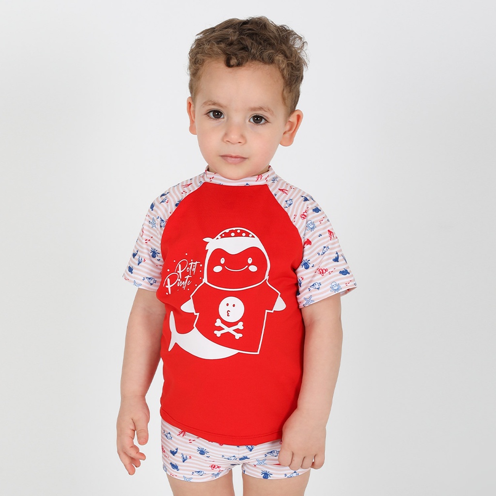 Ensemble bébé t-shirt et short de bain PETIT PIRATE