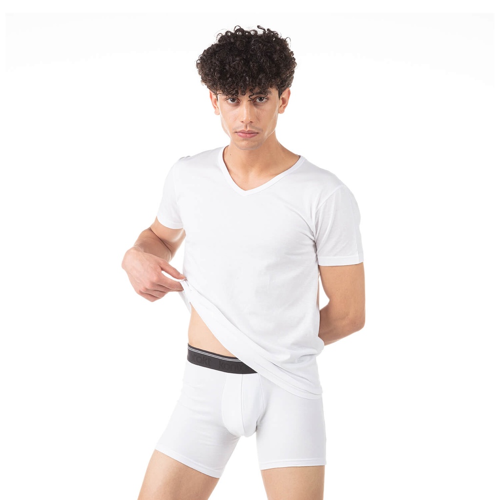 T-shirt col v homme en coton bio