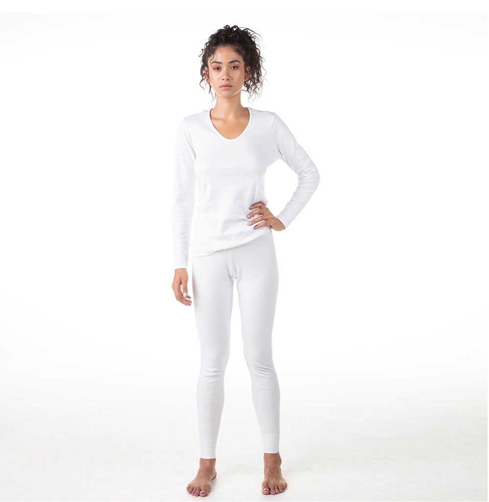 Sous pantalon thermique femme en maille interlock