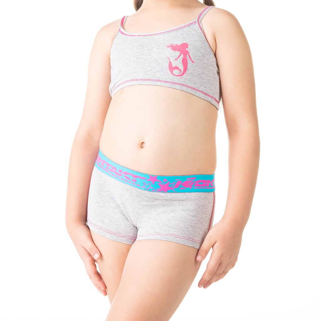 Brassière fille sirène en coton stretch