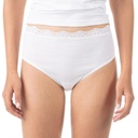 Lot de 2 slips taille mi-haute femme bords dentelle et coton stretch