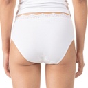 Lot de 2 slips taille mi-haute femme bords dentelle et coton stretch