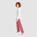 Pyjama femme manches longues avec patte boutonnée