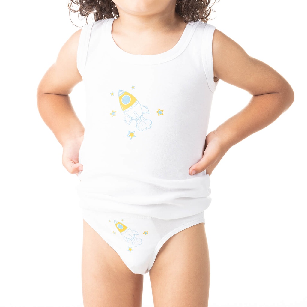 Singlet garçon fusée en coton pur