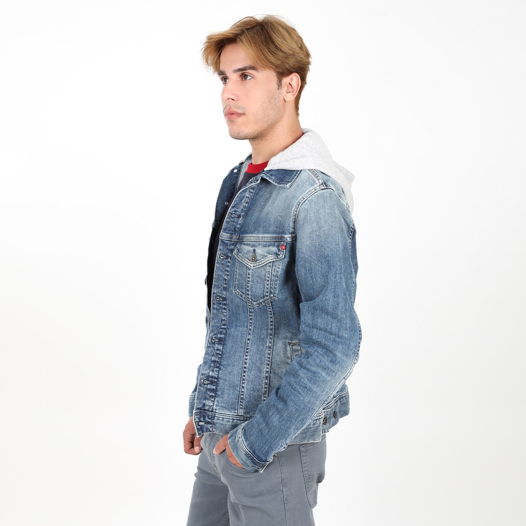 Veste homme en jeans avec capuche amovible - DARIUS 230