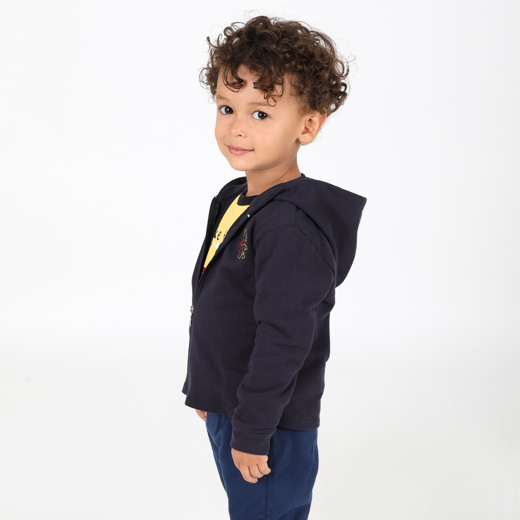 Hoodie zippé bébé avec broderie NOUNOURS