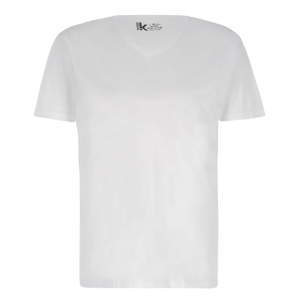 T-shirt col V grandes tailles en coton pur