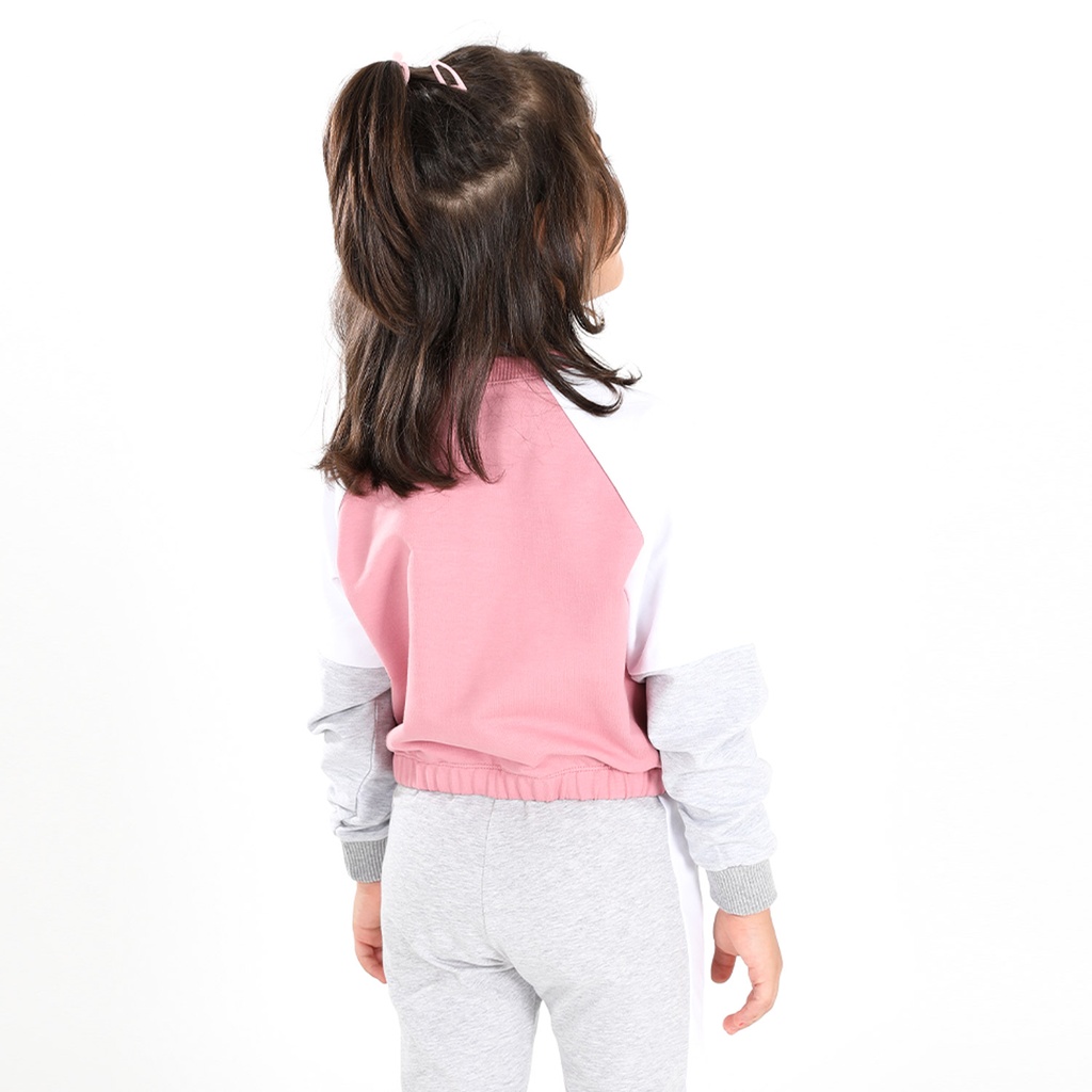 Sweat crop fille manches raglan avec découpes et broderie