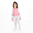 Sweat crop fille manches raglan avec découpes et broderie