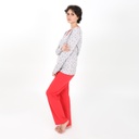 Pyjama femme manches longues imprimé cerise avec patte boutonnée