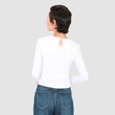 T-shirt femme manches longues avec col claudine