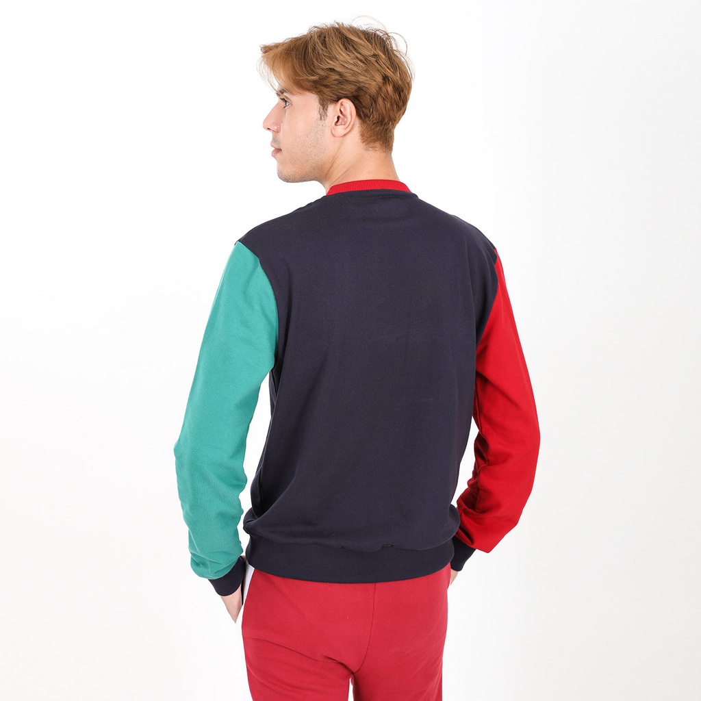 Sweat homme manches contrastées avec broderie