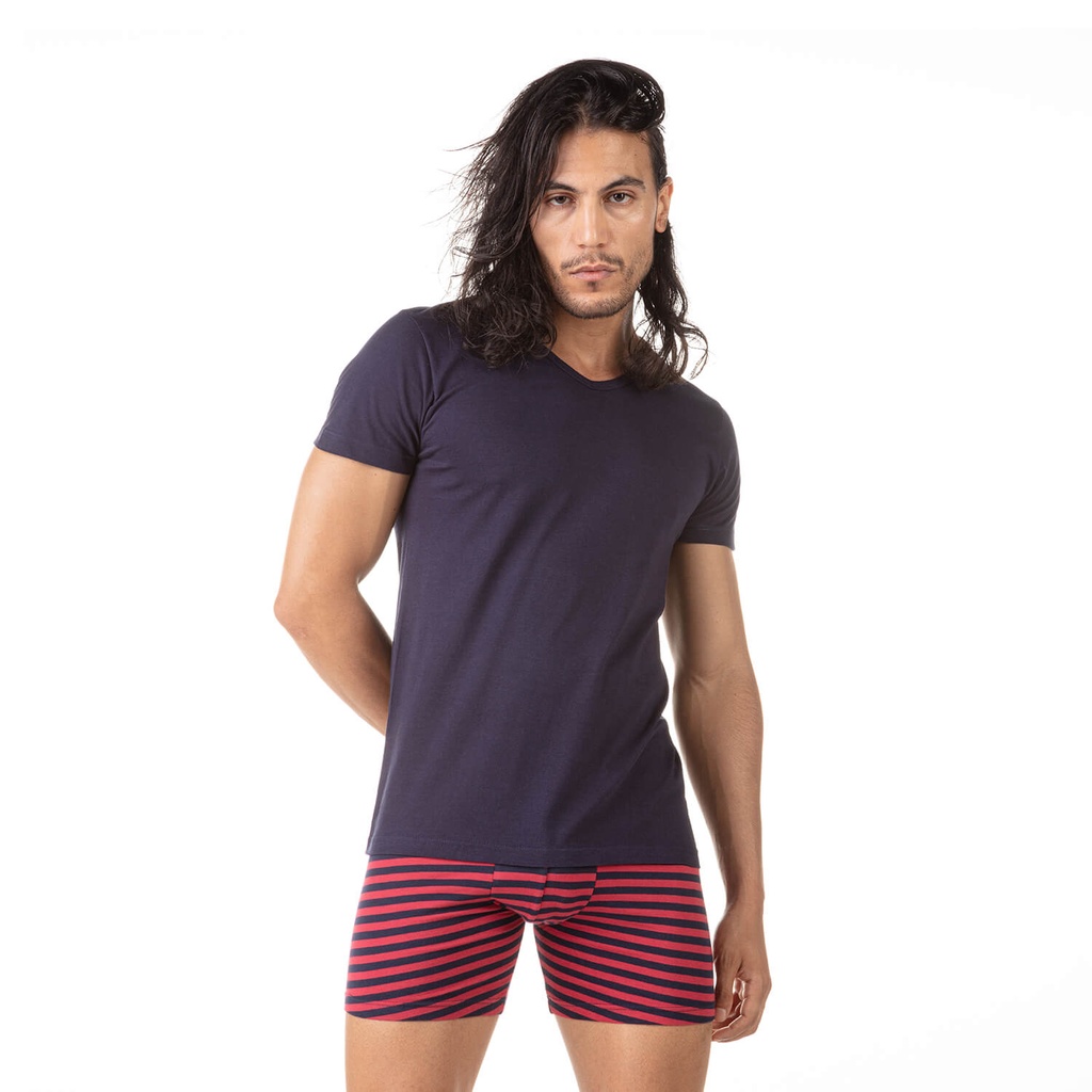 Boxer rayé homme en coton stretch