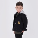 Veste en jeans garçon avec capuche amovible et patch 14