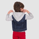 Veste en jeans bébé avec manches et capuche en molleton