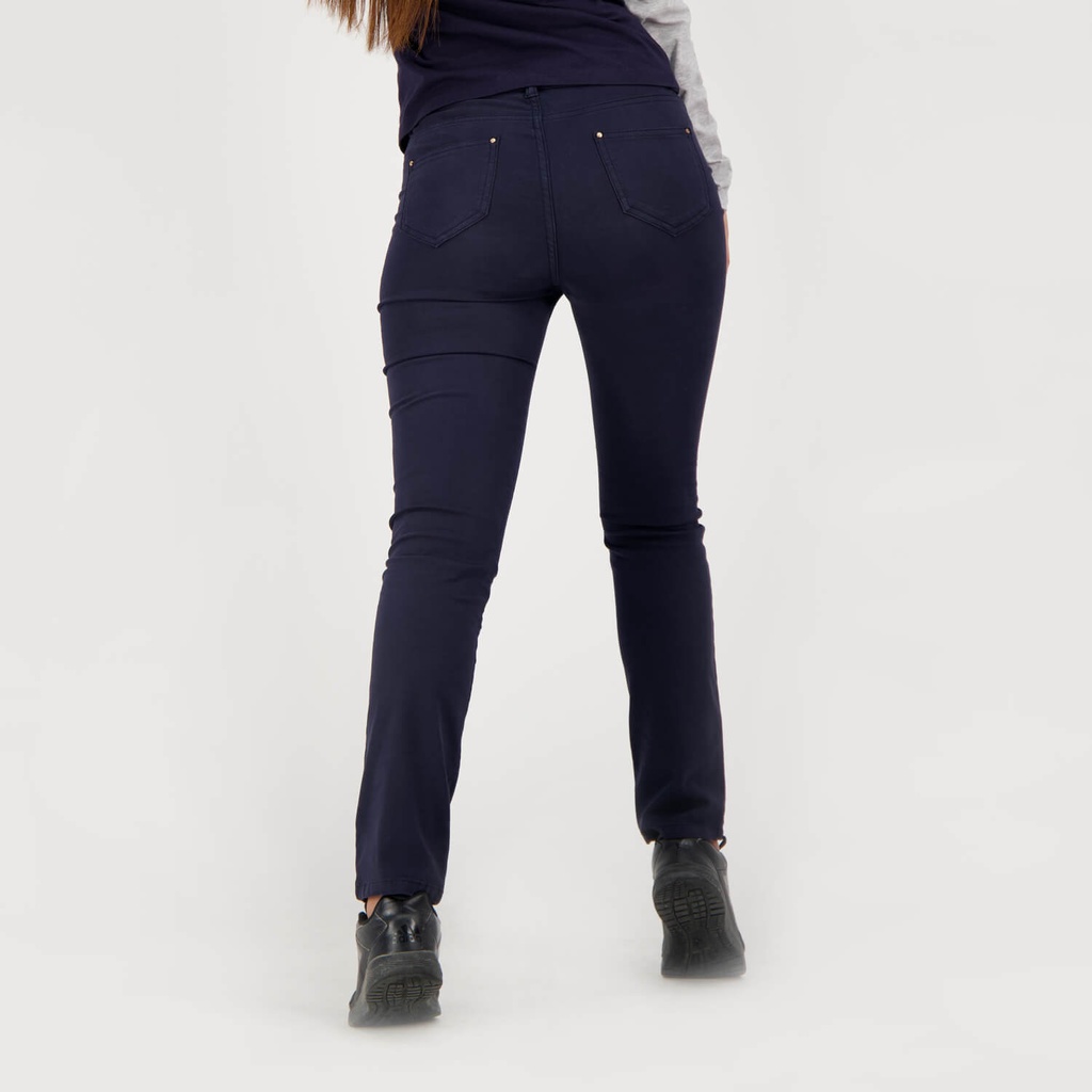 Pantalon slim femme avec strass métallique