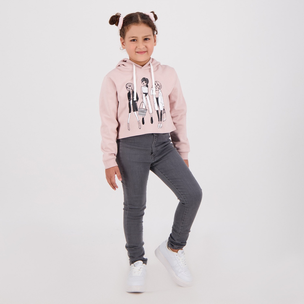 Hoodie crop fille illustation