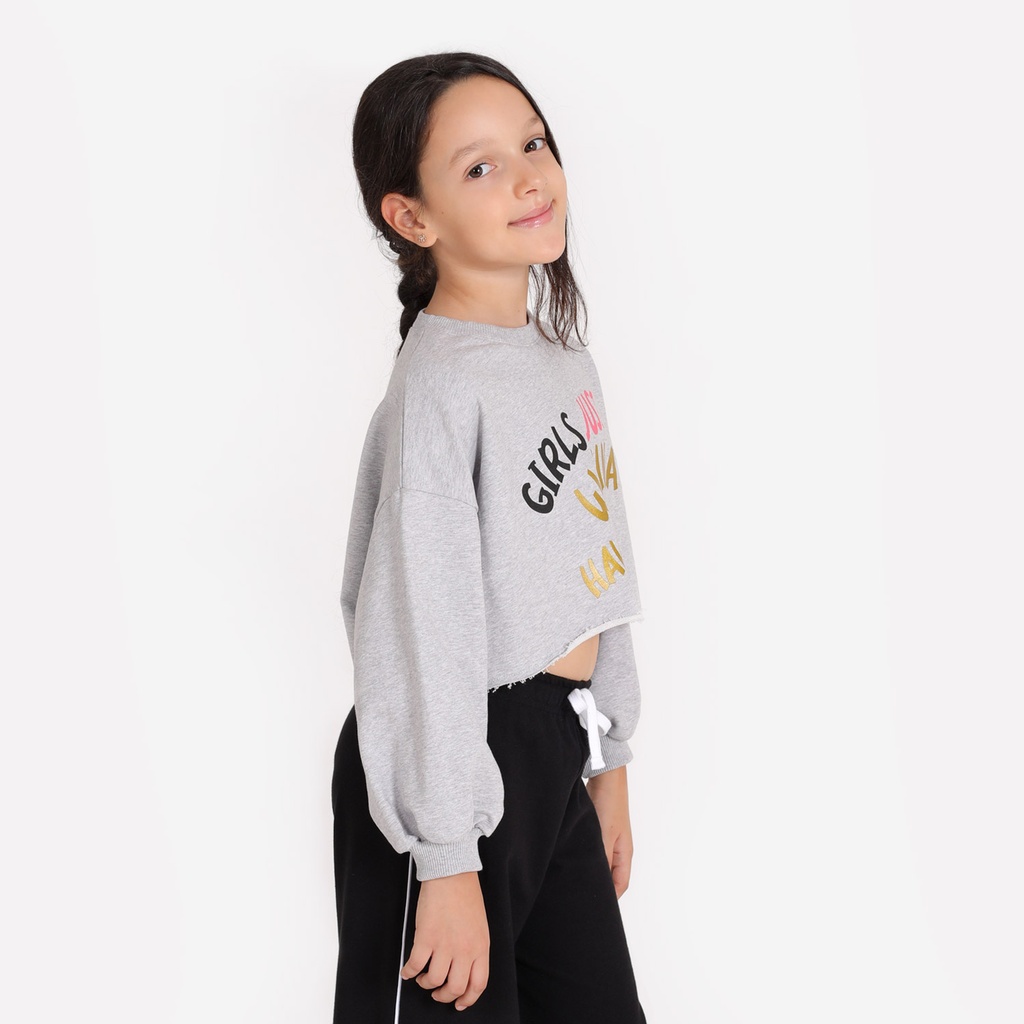 Sweat crop fille GIRLS JUST WANNA HAVE FUN