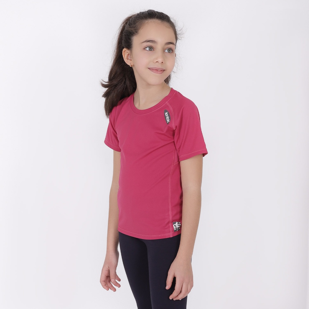 T-shirt de sport fille manches courtes avec logo