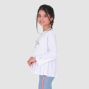 T-shirt fille manches longues avec volant مسرارة