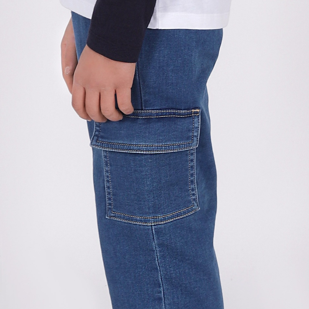 Pantalon cargo garçon avec bords élastique