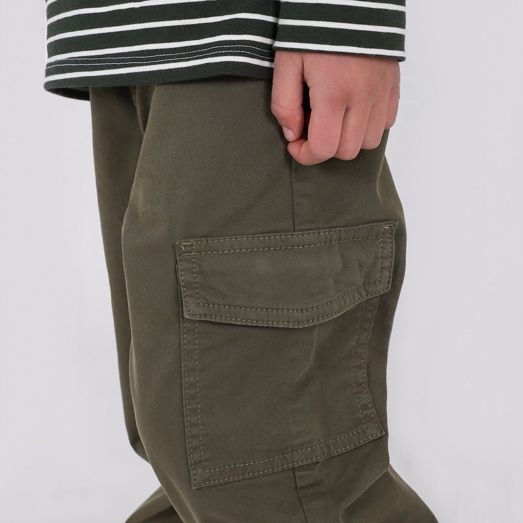 Pantalon cargo garçon avec bords élastique