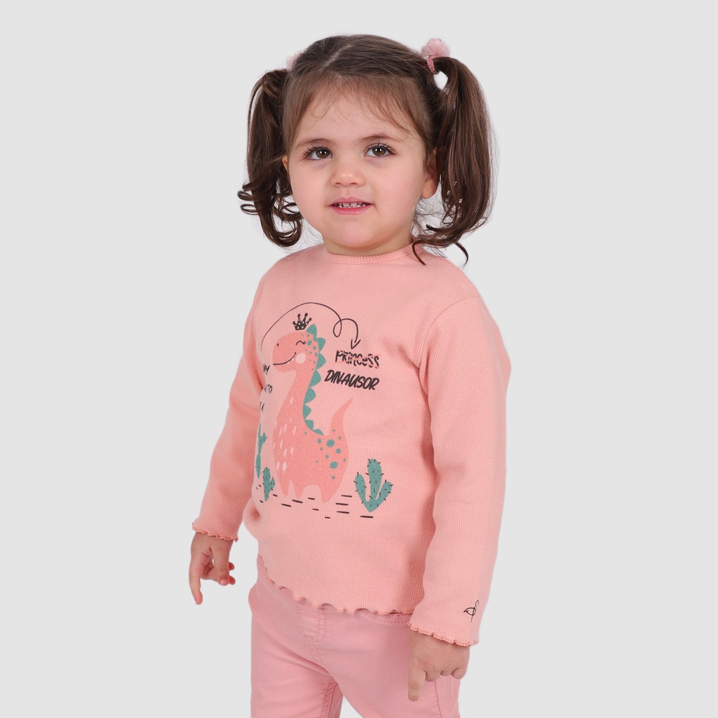 T-shirt côtelé bébé manches longues DINOSAUR