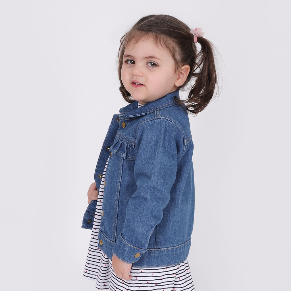 Veste bébé en jeans avec volant