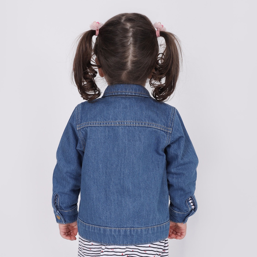 Veste bébé en jeans avec volant