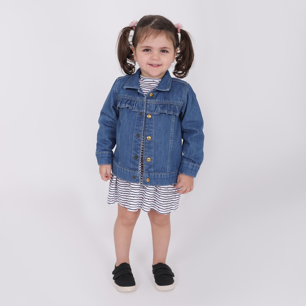 Veste bébé en jeans avec volant