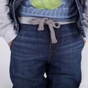 Jeans slim garçon avec ceinture en cote