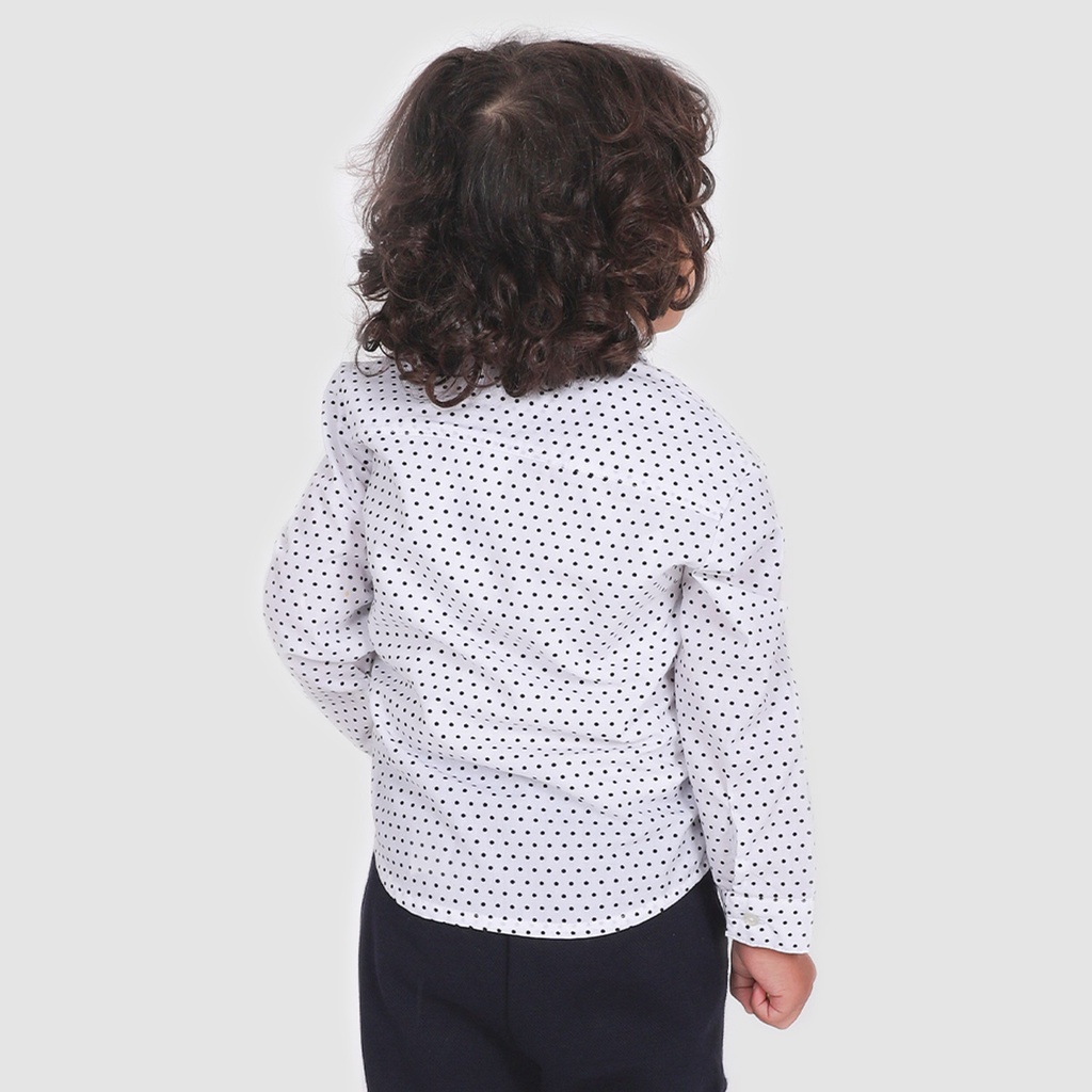 Chemise bébé manches longues à petit pois