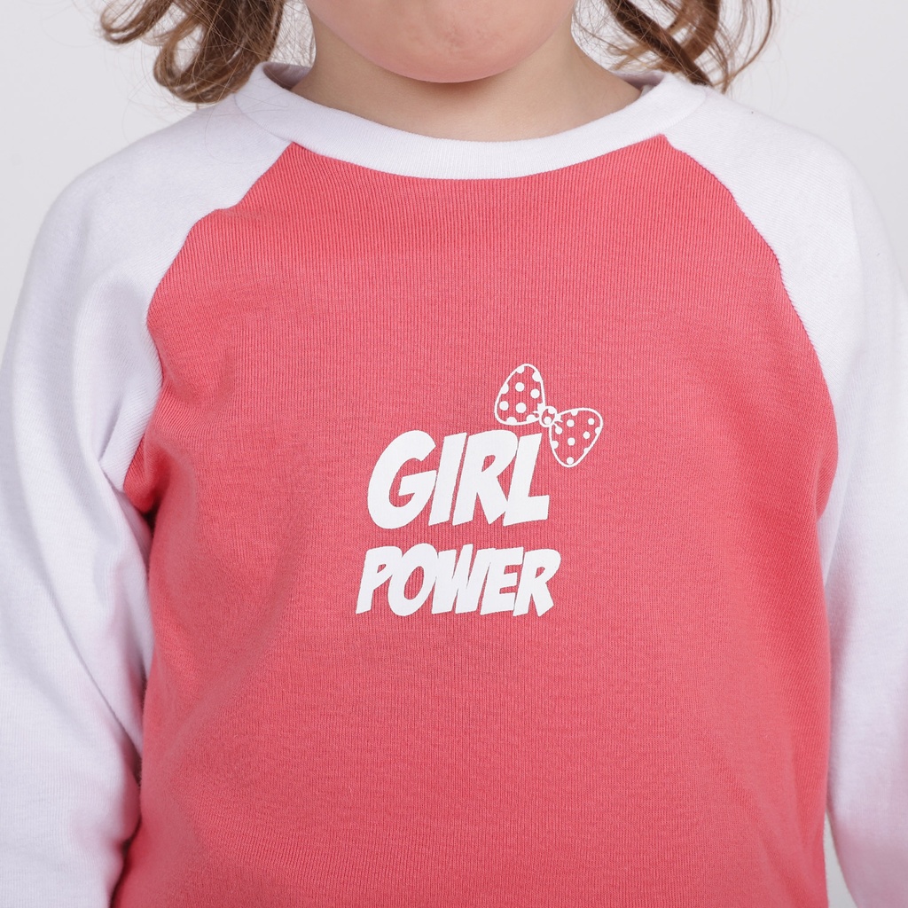 T-shirt côtelé bébé manches raglan GIRL POWER