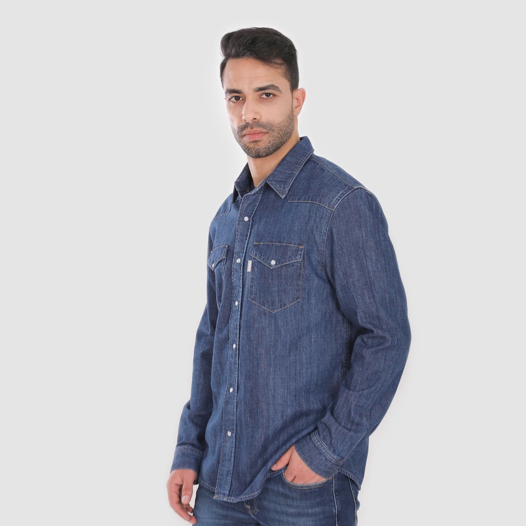 Chemise western homme en jeans  -SHEMS