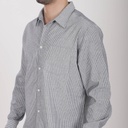 Chemise homme manches longues à fines rayures