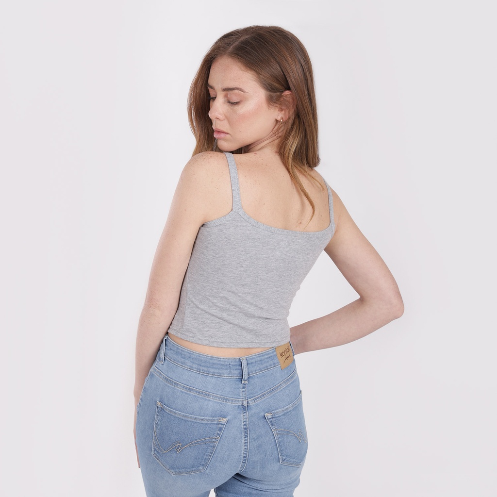 Bretelle crop femme avec broderie