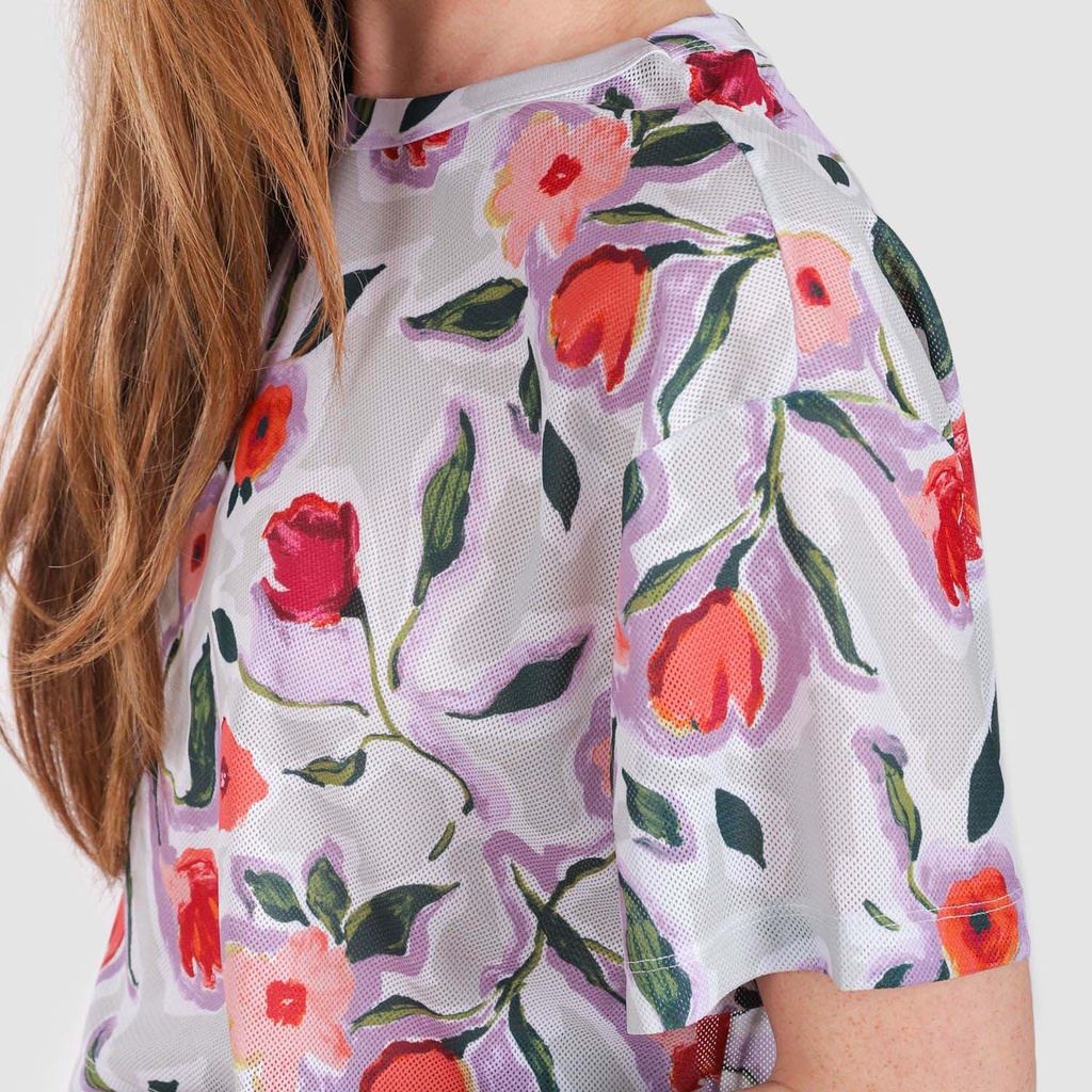 T-shirt crop femme imprimé fleur