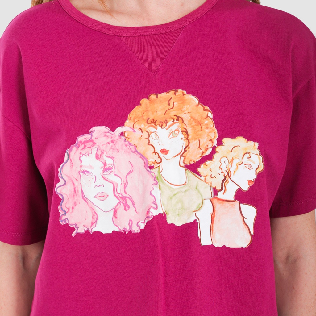 T-shirt crop femme THE THREE GIRLS