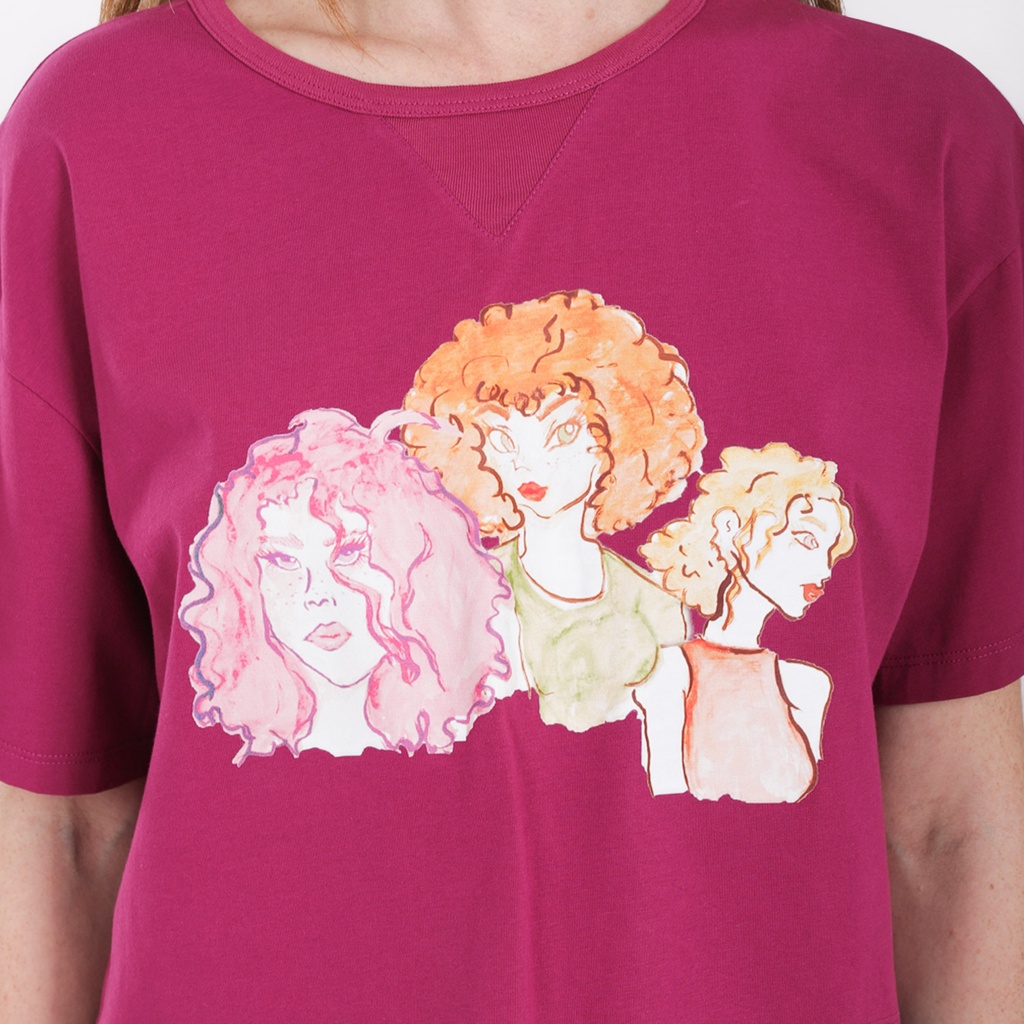 T-shirt crop femme THE THREE GIRLS