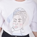 T-shirt femme manches courtes avec boutons pression AFRICAINE WOMAN