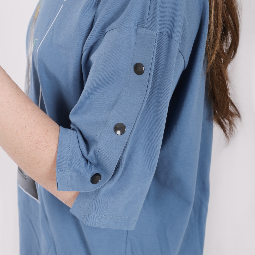 T-shirt femme manches courtes avec boutons pression AFRO WOMEN